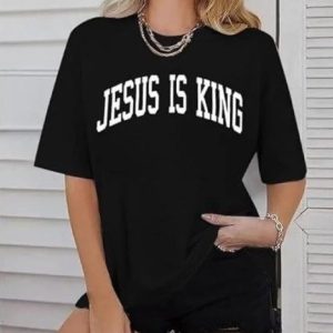 Kadın Bisiklet Yaka Kısa Kol Baskılı T-shirt - Siyah