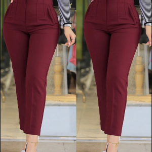 Kadın üste Oturan Paçası Bilek üzerinde Biten Atlas Kumaş Pantolon 36 (S) - 48 (4XL)