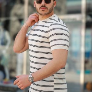 Alternative view of Erkek çizgili Kısa Kollu T-shirt