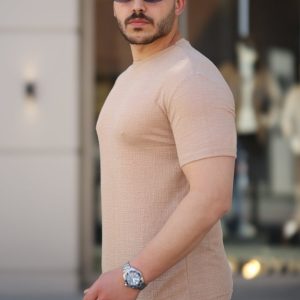Alternative view of Erkek Ağaç Kabuğu Desenli Kısa Kollu T-shirt