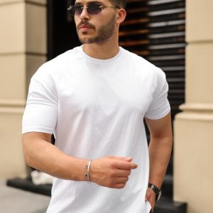 Erkek Kolları Dar Kesim Rahat Kalıp Basic Tişört