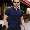 Erkek Fermuarlı Yakalı Kısa Kollu Tshirt