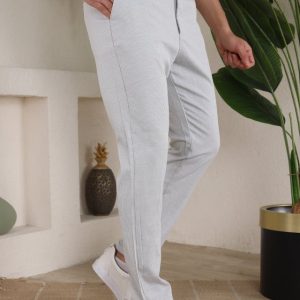 Alternative view of Erkek Casual Slim Fit Cord Desenli Kumaş Pantolon