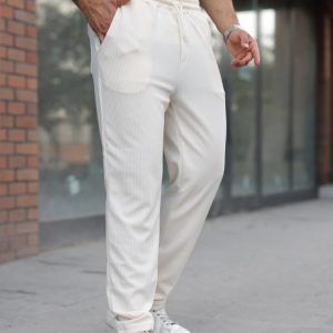 Erkek Fitilli Beli Lastikli Rahat Pantolon