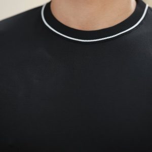 Alternative view of Erkek Bisiklet Yaka Ribanalı Kısa Kollu Tshirt