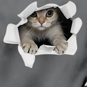 Alternative view of Kadın Uzun Kollu Bisiklet Yaka Kedi Desenli Viskon Iki Iplik Bluz
