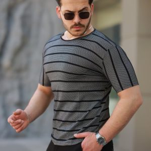 Alternative view of Erkek Petek Desenli Kısa Kollu T-shirt