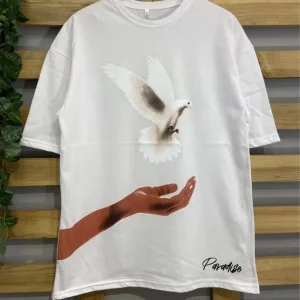 Alternative view of Dijital Baskılı T-Shirt - Beyaz