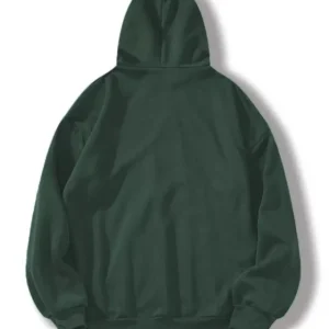 Alternative view of Erkek Düz Kapüşonlu Sweat - Koyu Yeşil