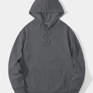 Alternative view of Erkek Düz Kapüşonlu Sweat - Füme