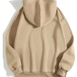 Alternative view of Erkek Düz Kapüşonlu Sweat - Bej