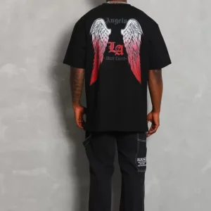 Alternative view of Unisex Oversize Baskılı Bisiklet Yaka T-Shirt - Siyah