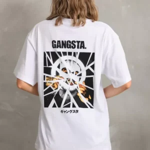 Alternative view of Unisex Baskılı Oversize T-Shirt - Beyaz
