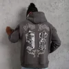 Erkek 98 Baskılı Kapşonlu Sweat - Gri