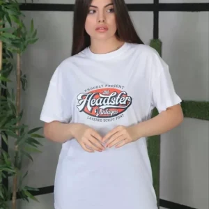 Unisex Baskılı Oversize T-Shirt - Beyaz