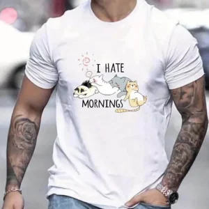 Unisex Baskılı Oversize T-Shirt - Beyaz