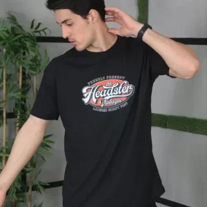 Alternative view of Unisex Baskılı Oversize T-Shirt - Siyah