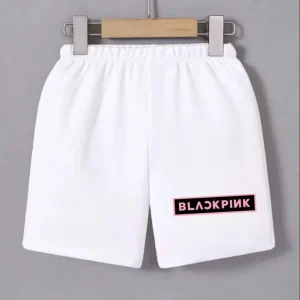 Beli Lastikli Baskılı Mini Şort - Beyaz