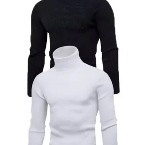 2 Adet Unisex Kaşkorse Boğazlı Full Likralı Fitilli Body Kazak