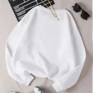 Alternative view of Üç İplik Biskilet Yaka Basic SweatShirt - Beyaz