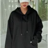 Erkek Uzun Kol Kapşonlu Basic Sweatshirt Hoodie - Siyah