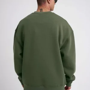 Alternative view of Unisex Biskilet Yaka Üç İplik SweatShirt - Haki