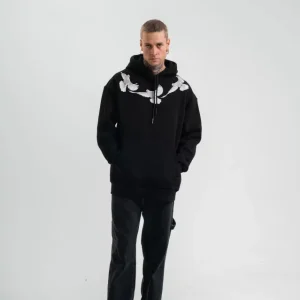 Alternative view of Unisex Uzun Kol Bisiklet Yaka Yıkamalı SweatShirt - Siyah