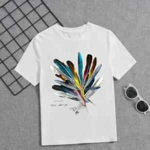 Alternative view of Kız Çocuk Baskılı T-Shirt - Beyaz