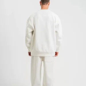 Alternative view of Uzun Kol Bisiklet Yaka Basic SweatShirt - Beyaz