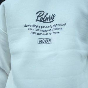 Alternative view of Kışlık Bisiklet Yaka Ön Ve Arka Baskılı SweatShirt - Beyaz