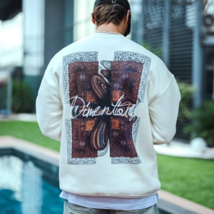 Alternative view of Uzun Kol Bisiklet Yaka Ön Ve Arka Baskılı SweatShirt - Beyaz