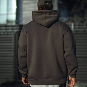 Alternative view of Üç İplik Penye Kapşonlu Basic SweatShirt - Antrasit