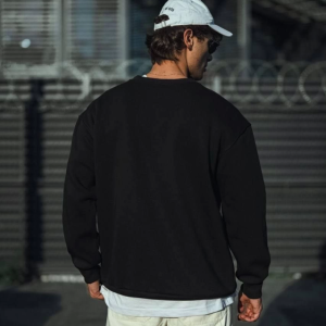 Alternative view of Kışlık Bisiklet Yaka Üç İplik Basic SweatShirt - Siyah