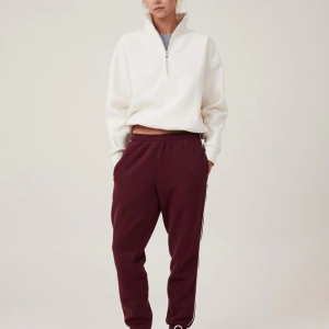 Alternative view of Oversize Yarım Farmuarlı Yakalı Basic SweatShirt - Beyaz