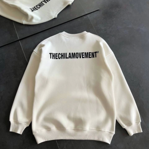 Alternative view of Kışlık Bisiklet Yaka Oversize Baskılı SweatShirt - Beyaz