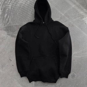 Alternative view of Kapşonlu Üç İplik Penye Basic SweatShirt - Siyah
