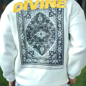 Alternative view of Kışlık Bisiklet Yaka Baskılı SweatShirt - Beyaz