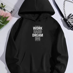 Alternative view of Kışlık Üç İplik Kapşonlu SweatShirt - Siyah