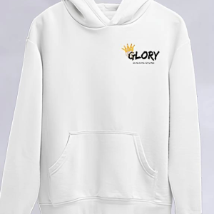 Kışlık Üç İplik Kapşonlu SweatShirt - Beyaz