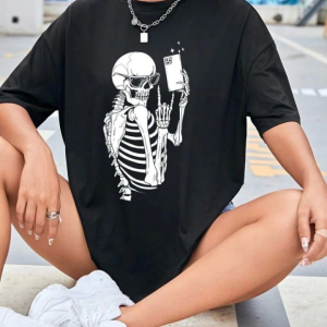 Alternative view of Baskılı T-shirt - Siyah