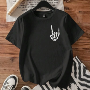 Baskılı T-shirt - Siyah