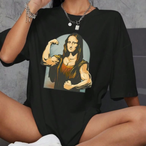 Baskılı Oversize T-shirt - Siyah