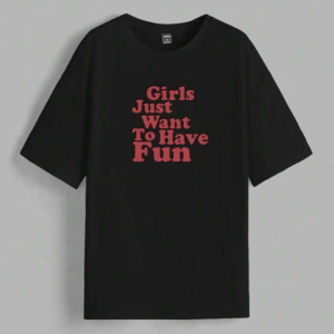 Alternative view of Baskılı Oversize T-shirt - Siyah