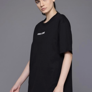 Alternative view of Baskılı Oversize T-shirt - Siyah