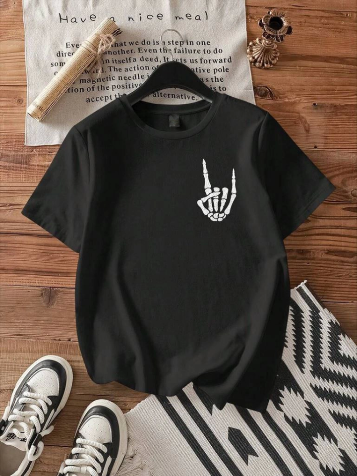 Erkek Baskılı Oversize T-shirt - Siyah - Görsel 4