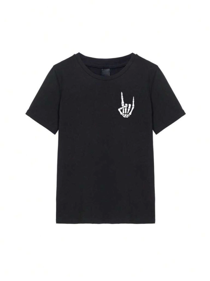 Erkek Baskılı Oversize T-shirt - Siyah - Görsel 3