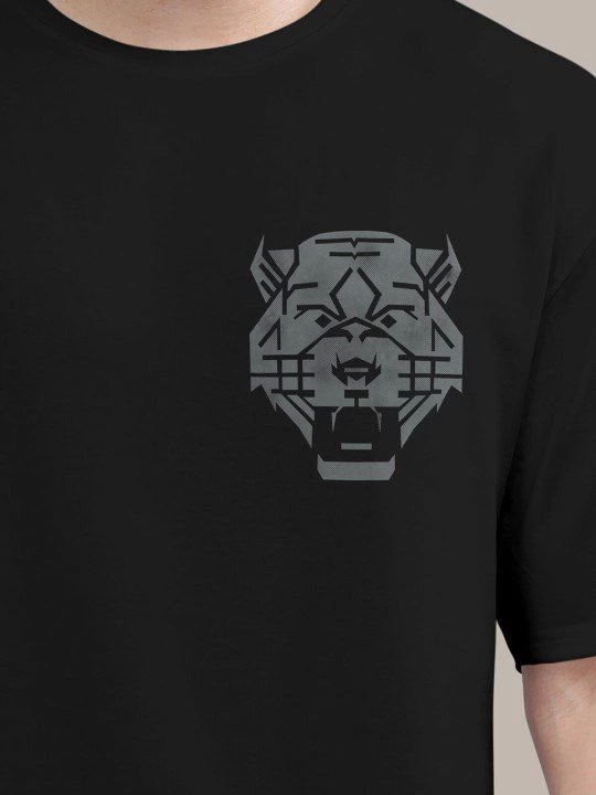 Erkek Baskılı Oversize T-shirt - Siyah - Görsel 5