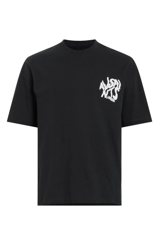 Erkek Baskılı Oversize T-shirt - Siyah - Görsel 3