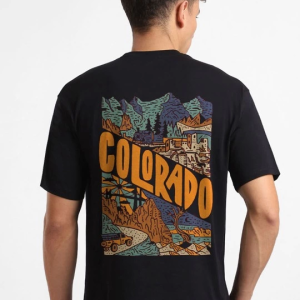 Alternative view of Erkek Baskılı Oversize T-shirt - Siyah