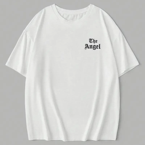 Alternative view of Baskılı Oversize Bisiklet Yaka T-shirt - Beyaz